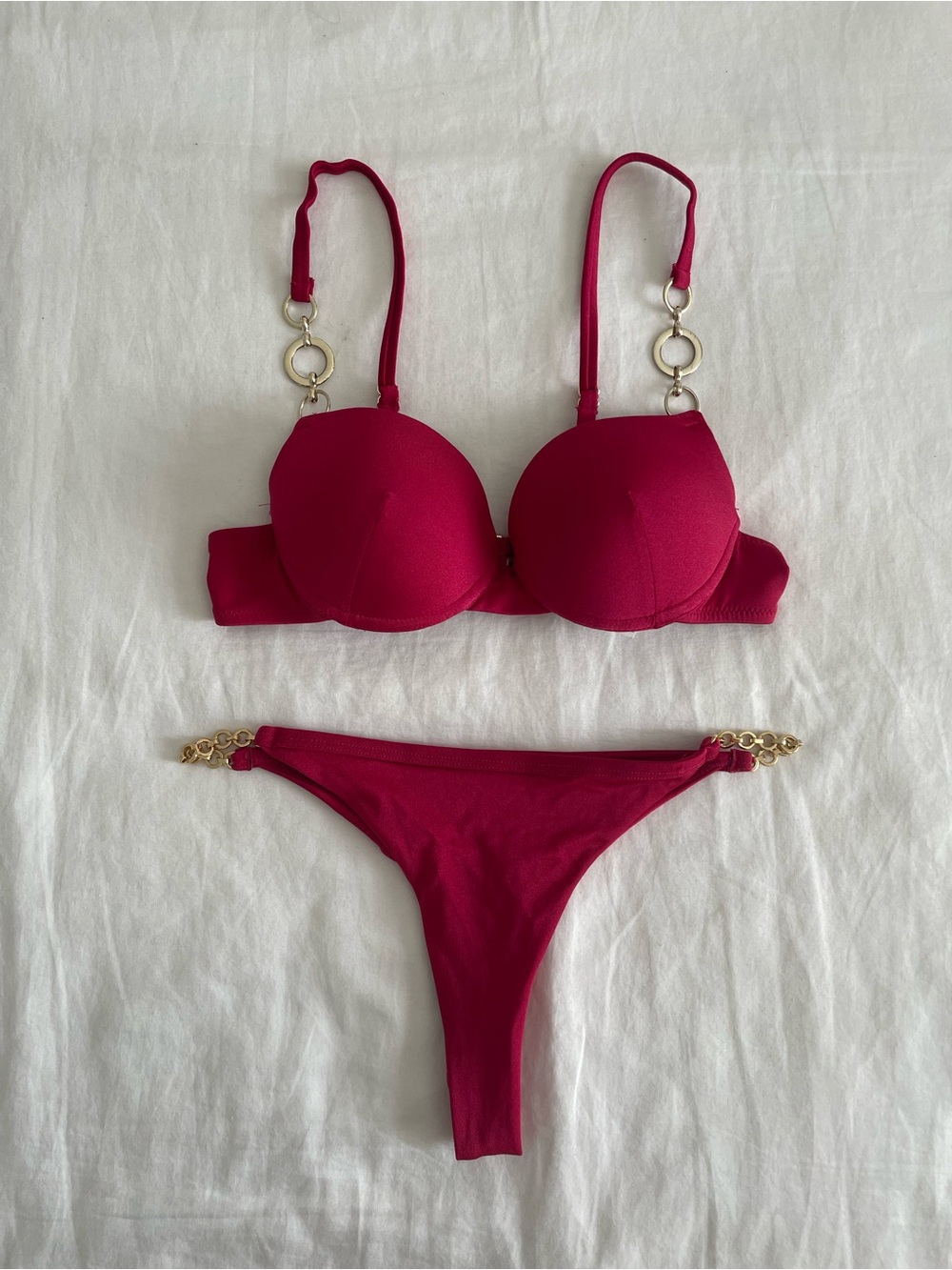 ETAM Strappy Gold-Ring Push-Up Bikini Set